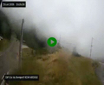 Webcam au col du Somport, côté français, sur la N134, dans les Pyrénées, en direction de l'Espagne, à 1632 mètres d'altitude