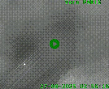 Caméra routière sur l'autoroute A20 au nord de Limoges, à la jonction avec la N520. Vue orientée vers Paris