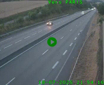 Caméra routière sur l'autoroute A20 à Saint-Hilaire-Bonneval, au sud de Limoges. Vue orientée vers Paris
