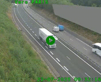Caméra routière sur l'autoroute A20 à Saint-Pardoux-l'Ortigier, à la jonction avec l'A89. Vue orientée vers Paris