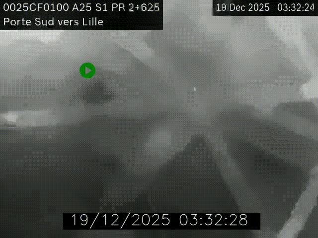 Webcam autoroute A25 sur le périphérique de Lille à hauteur de Lille-Sud et la sortie 3 Faches-Thumesnil. Vue orientée vers Lille-Centre.