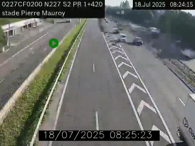 Webcam à hauteur du Stade Pierre Mauroy à Villeneuve d'Ascq sur la N227. Vue orientée vers Mons-en-Baroeul