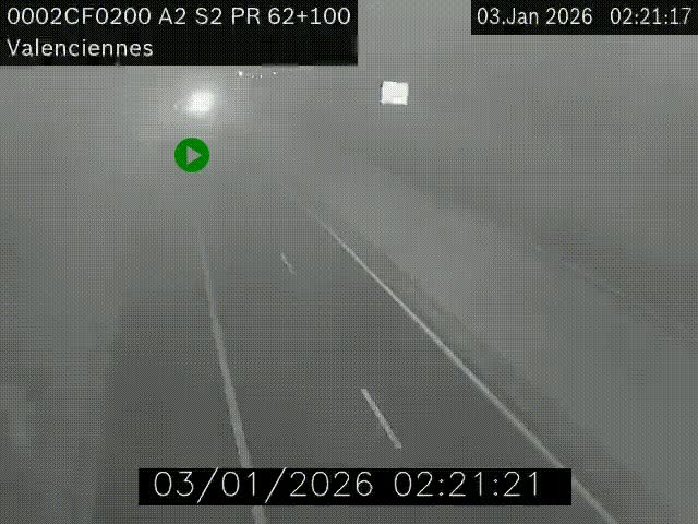 Webcam autoroute A2 à Valenciennes. Vue orientée vers Maubeuge et Mons (Belgique)