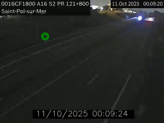Webcam autoroute A16 à proximité de Dunkerque, à hauteur de la sortie Saint-Pol-sur-Mer. Vue orientée vers Calais