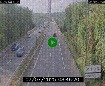 Webcam sur la N165 après le Pont de l'Iroise, à l'entrée de Brest