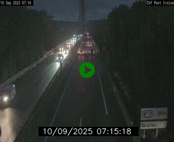 Webcam sur la N165 après le Pont de l'Iroise, à l'entrée de Brest