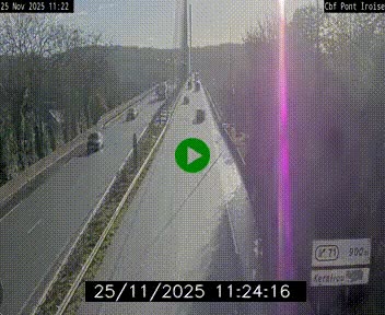 Webcam sur la N165 après le Pont de l'Iroise, à l'entrée de Brest
