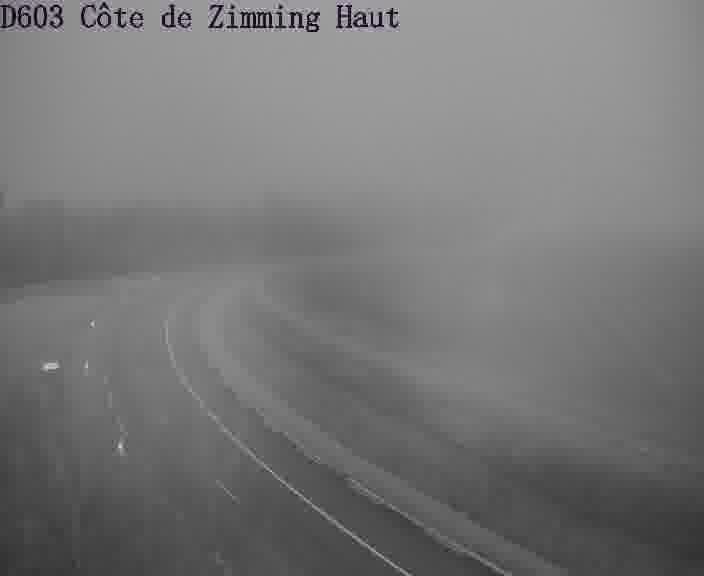 Webcam sur la D603 située en haut de la Côte de Zimming. Vue orientée vers Saint-Avold.