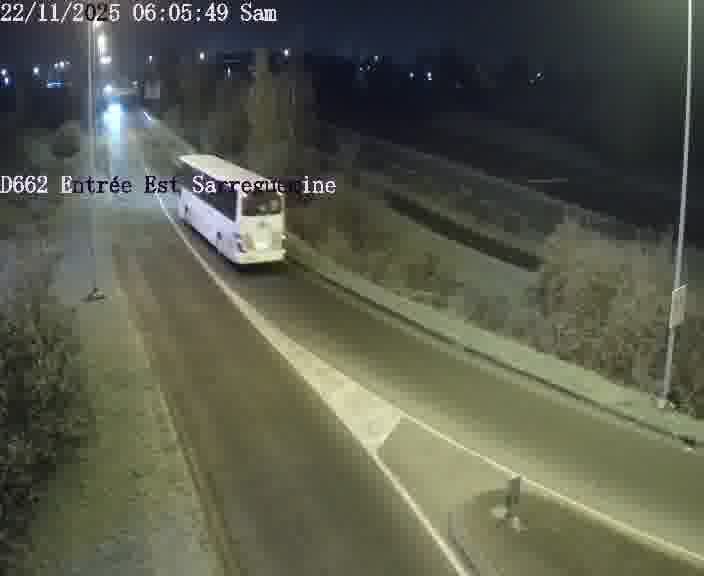 Point de vue trafic déployé sur D662 (France) à Sarreguemines, regardant vers Sarreguemines, aidant conducteurs et services à anticiper les flux.