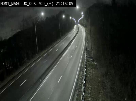 Webcam sur la N81 (E411) à hauteur de la jonction avec la N883. Vue orientée vers Longwy
