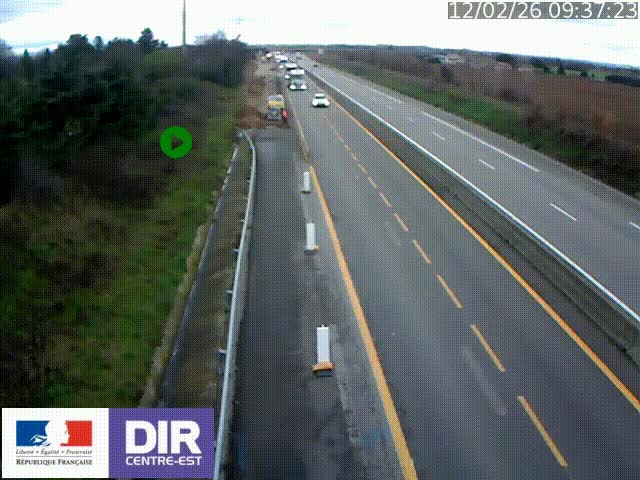 Webcam sur le contournement de Valence, sur la Nationale 7, à la jonction avec la N532, caméra orientée vers Grenoble