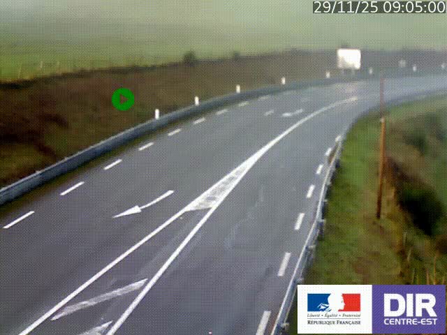 Webcam sur le col Pin Bouchain, vue orientée vers Roanne, en provenance de Lyon sur la nationale 7 (N7)