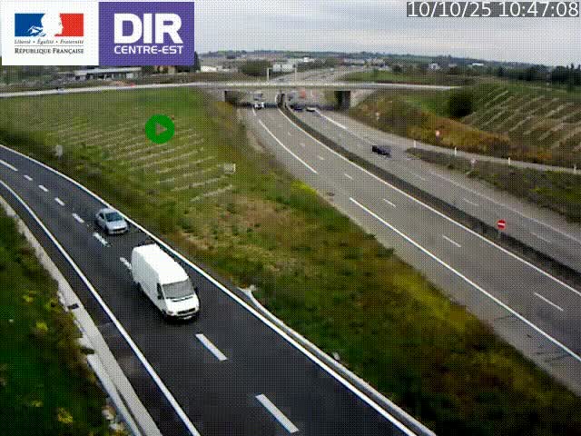 Webcam sur le contournement de Valence, sur la Nationale 7, caméra orientée vers Lyon