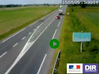 Webcam routière sur la RN7 à hauteur de Toulon-sur-Allier, entre Moulins et Vichy