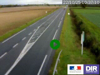 Webcam routière sur la RN7 à hauteur de Toulon-sur-Allier, entre Moulins et Vichy
