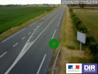 Webcam routière sur la RN7 à hauteur de Toulon-sur-Allier, entre Moulins et Vichy