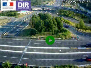 Webcam traffic à Grenoble-sud sur l'autoroute A480. Vue orientée vers l'entrée et la sortie de Grenoble