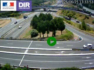 Webcam traffic à Grenoble-sud sur l'autoroute A480. Vue orientée vers l'entrée et la sortie de Grenoble