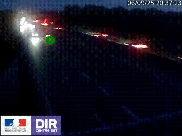 Caméra trafic à la jonction entre l'A46 (Rocade-est de Lyon) et l'A42 à hauteur de Vault-en-Velin en direction de Marseille