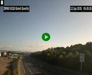 Webcam routière sur N338 à hauteur de Grand-Quevilly en périphérie de Rouen. Vue orientée vers Rouen