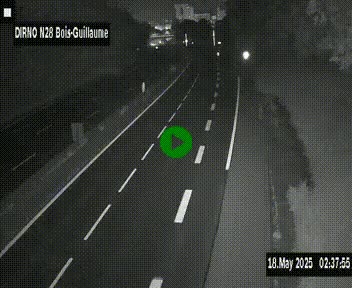 Webcam routière à hauteur de Bois-Guillaume en périphérie de Rouen. Vue orientée vers Rouen