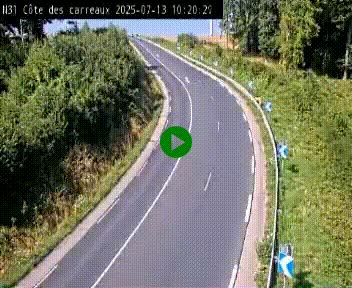 Webcam en haut de la Côte des Carreaux sur la N31 à Avesnes-en-Bray. Vue orientée vers Rouen