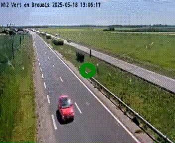 Webcam à hauteur de Vert-en-Drouais sur la N12, en périphérie de Dreux. Vue orientée vers Alençon