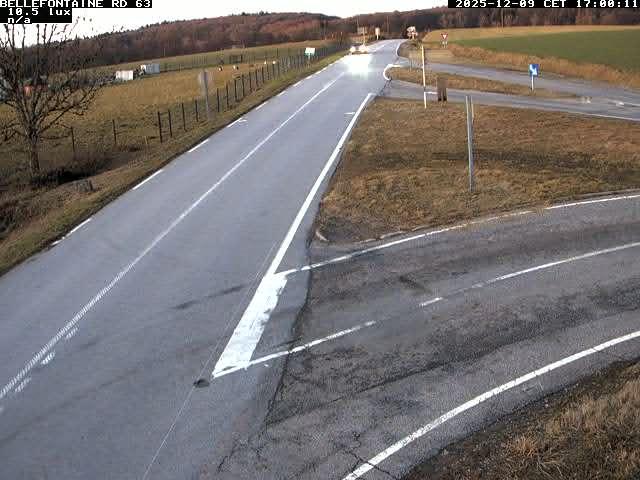 Webcam à Bellefontaine dans les Vosges à 552 mètres d'altitude sur la D63, à la jonction avec la D20A