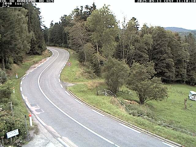 Caméra à proximité du col du Bonhomme sur la D415 à Plainfaing vers l'Alsace