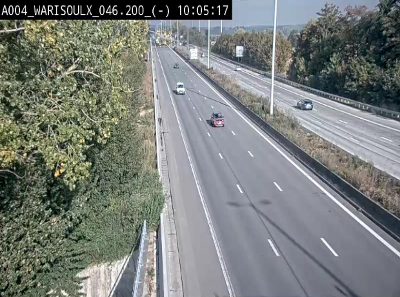 Webcam sur l'E411 à proximité de la jonction avec l'E42 à Warisoulx. Vue orientée vers le nord