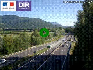Caméra trafic à Meylan sur la Rocade-Sud de Grenoble en direction d'Aix-en-Provence