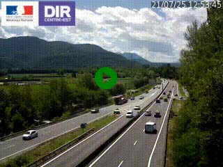 Caméra trafic à Meylan sur la Rocade-Sud de Grenoble en direction d'Aix-en-Provence