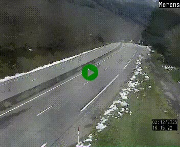 Webcam dans les Pyrénées à hauteur de Mérens-les-Vals sur N320, en direction de Pas de la Casa (Andorre)