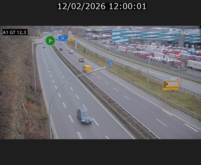 Traffic live webcam Luxembourg Senningerberg - A1 direction Allemagne - BK 12.3