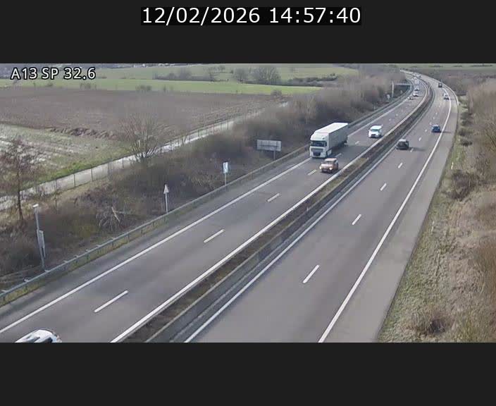 Webcam info trafic A13 à hauteur de Mondorf-les-bains. Vue orientée vers Altwies