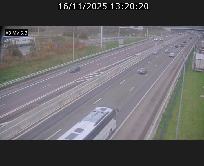 Webcam à l'Aire de Berchem au Luxembourg sur l'A3. Vue orientée vers la France