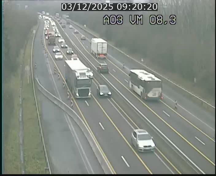 Traffic live webcam Luxembourg Bettembourg - A3 - BK 8.3 - direction France