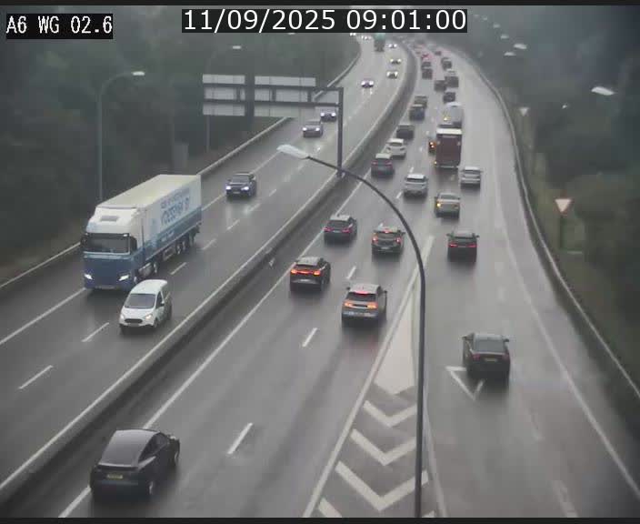 Traffic live webcam Luxembourg Croix de Cessange - A6 - BK 2.6 - direction France/Allemagne