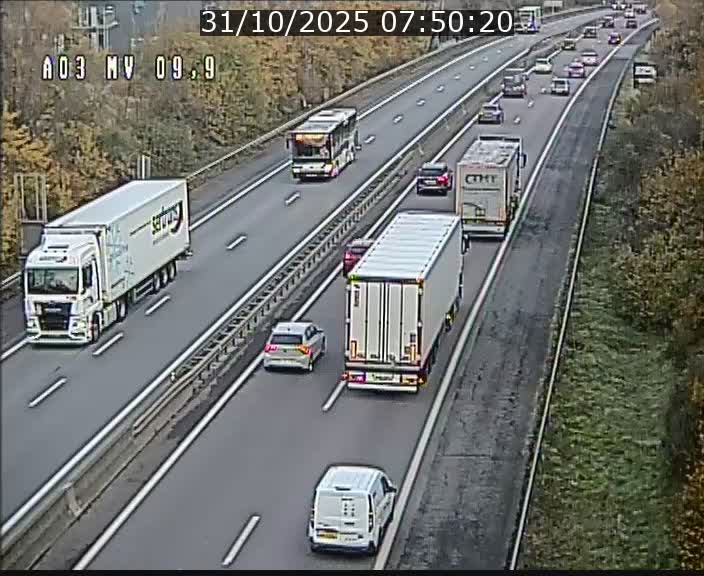 Webcam Autoroute à la Croix de Bettembourg - A3 - BK 9.9 - direction Luxembourg-Ville