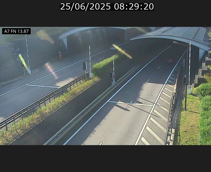 Caméra trafic Luxembourg - A7, Tunnel Gousselerbierg, entrée nord, direction Lorentzweiler