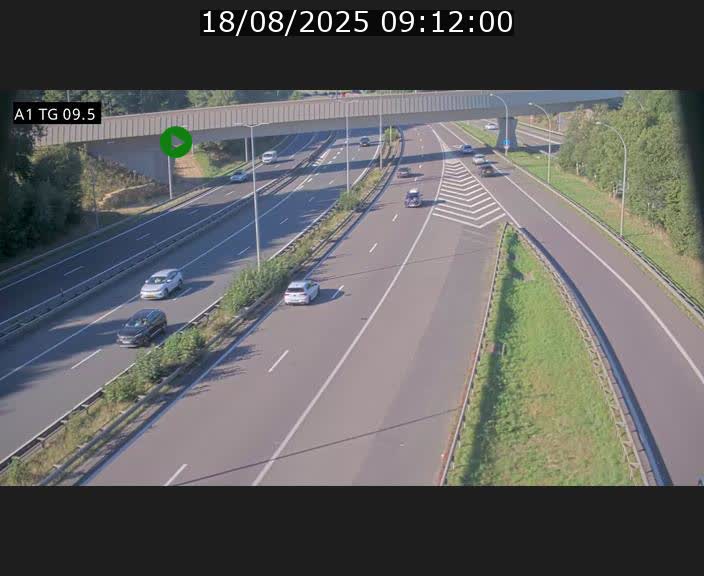 Traffic live webcam Luxembourg Jonction Grünewald - A1 direction Luxembourg-ville - BK 9.5