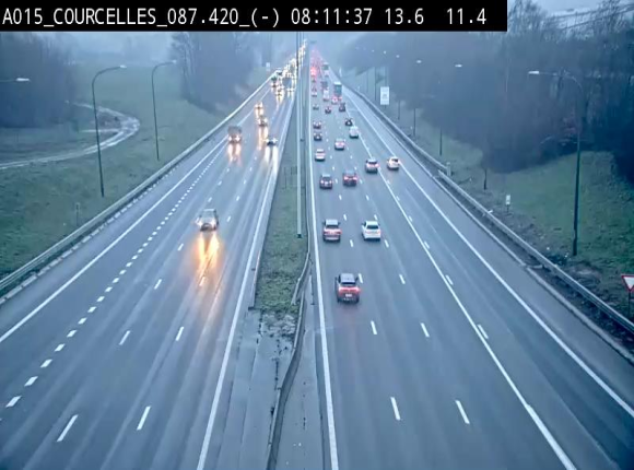 Webcam autoroute Belgique - Viesville - E42 direction Mons - BK 84.35
