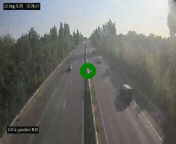 Webcam routière à la fin de la N10, en périphérique ouest d'Angouleme, proche de la jonction avec l'A10