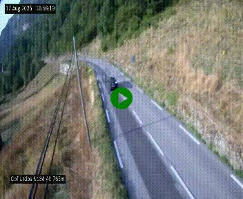 Webcam dans les Pyrénées Atlantique au niveau du col d'Urdos et du fort du Pourtalet sur la N134, en direction du Col et du tunnel du Somport, à 765 mètres d'altitude
