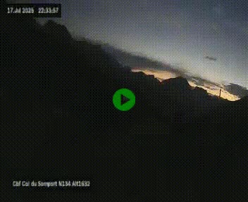Webcam au col du Somport, côté français, sur la N134, dans les Pyrénées, en direction de l'Espagne, à 1632 mètres d'altitude