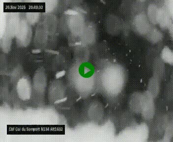 Webcam au col du Somport, côté français, sur la N134, dans les Pyrénées, en direction de l'Espagne, à 1632 mètres d'altitude