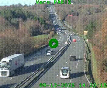 Caméra routière sur l'autoroute A20 à Bessines-sur-Gartempe. Vue orientée vers Paris