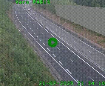 Caméra routière sur l'autoroute A20 à Saint-Pardoux-l'Ortigier, à la jonction avec l'A89. Vue orientée vers Paris