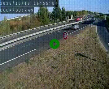 Caméra routière France - N109, Courpouiran - La plaine, en direction de Clermont l'Hérault, à la sortie de Montpellier