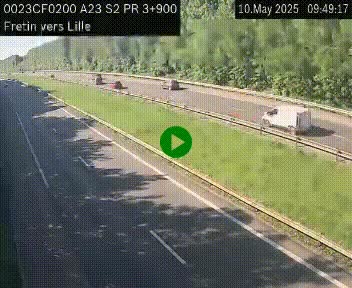 Webcam autoroute A23 à hauteur de Fretin. Vue orientée vers Lille